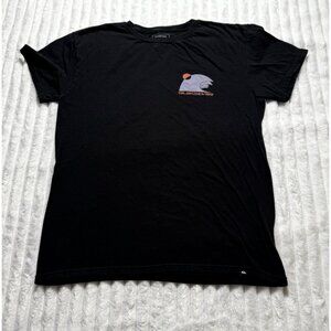 QUIKSILVER Double Sided Swell Raisers Logo Black Mens Med T-Shirt Surf Ocean